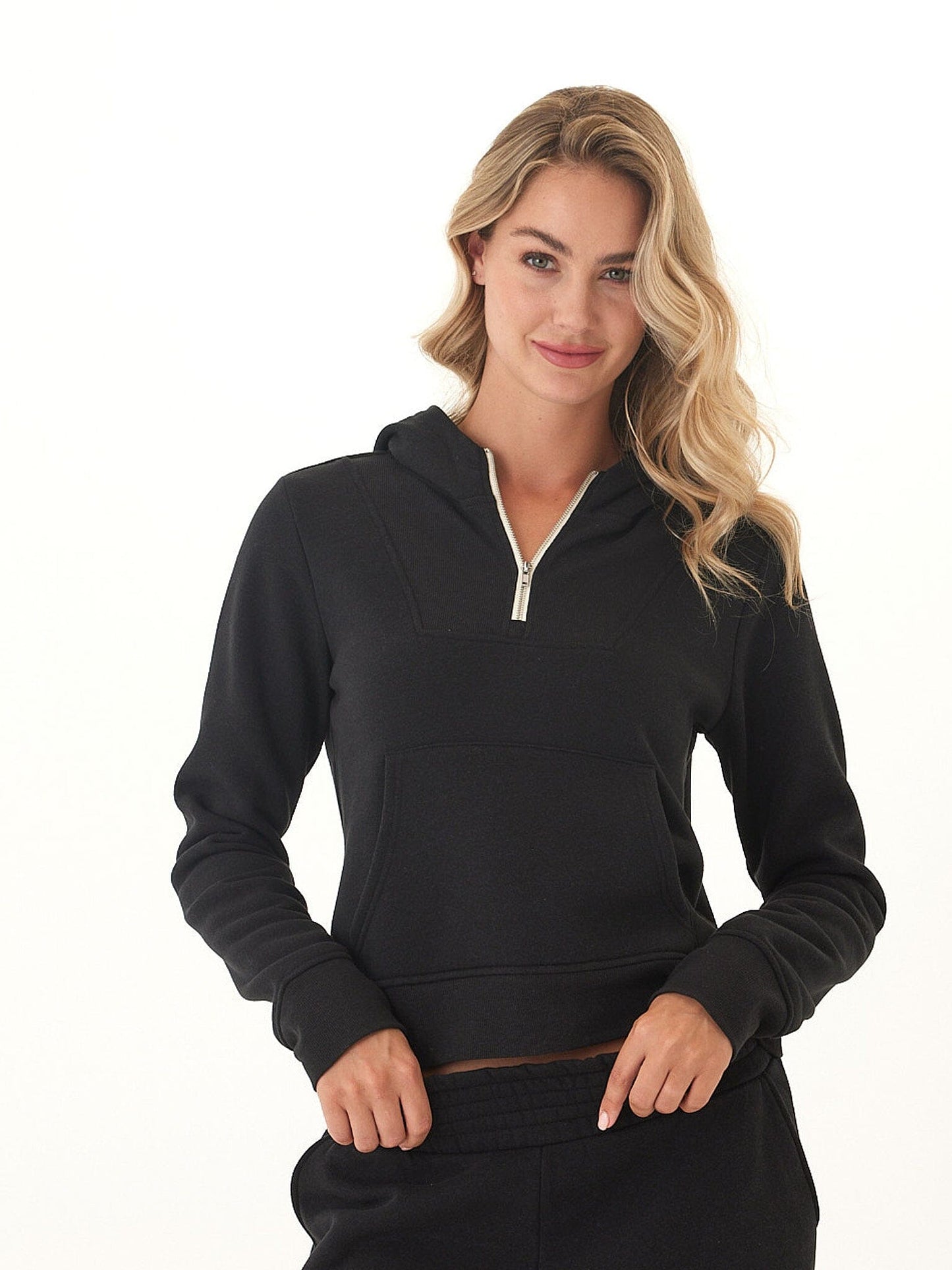 Tyra Triblend Fleece Quarter Zip Hoodie