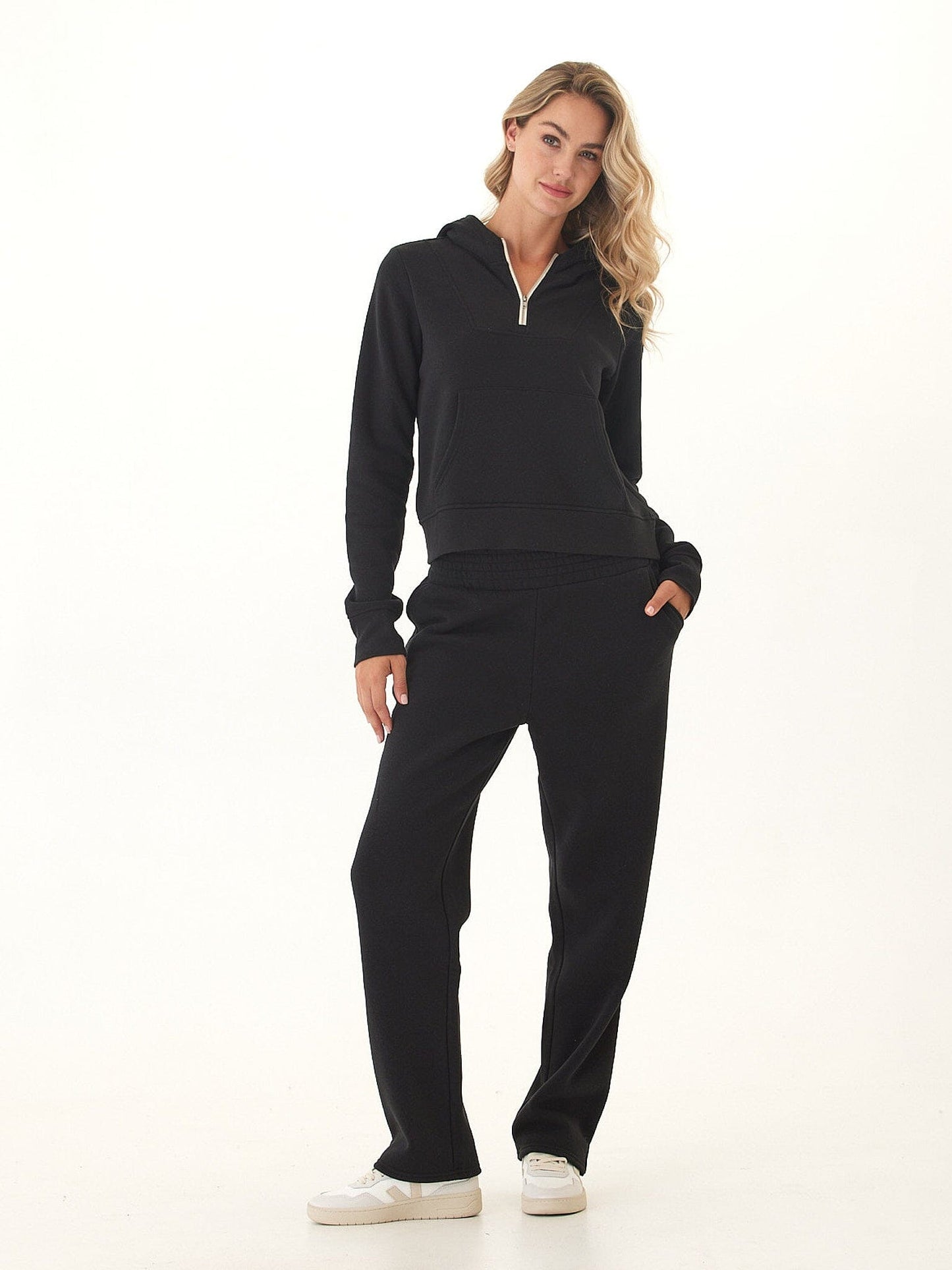 Tyra Triblend Fleece Quarter Zip Hoodie
