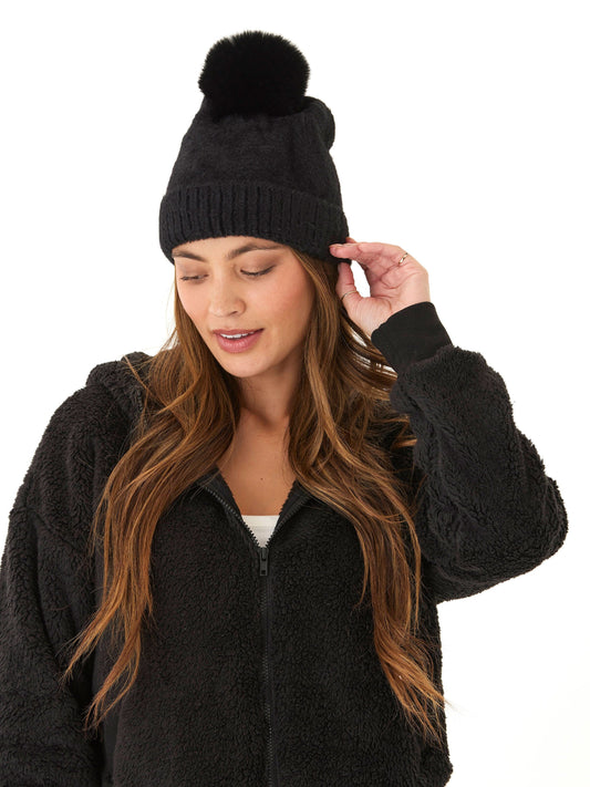 Fuzzy Knit Beanie