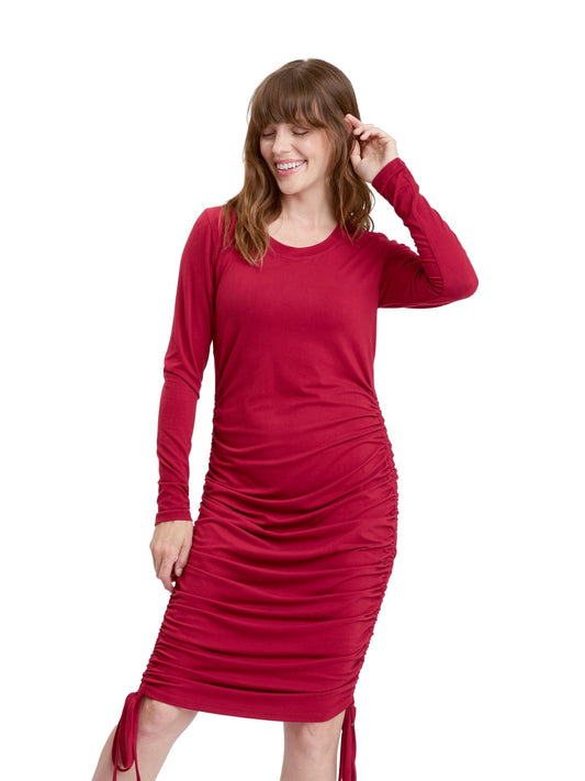Thia Luxe Jersey Ruched Midi Dress