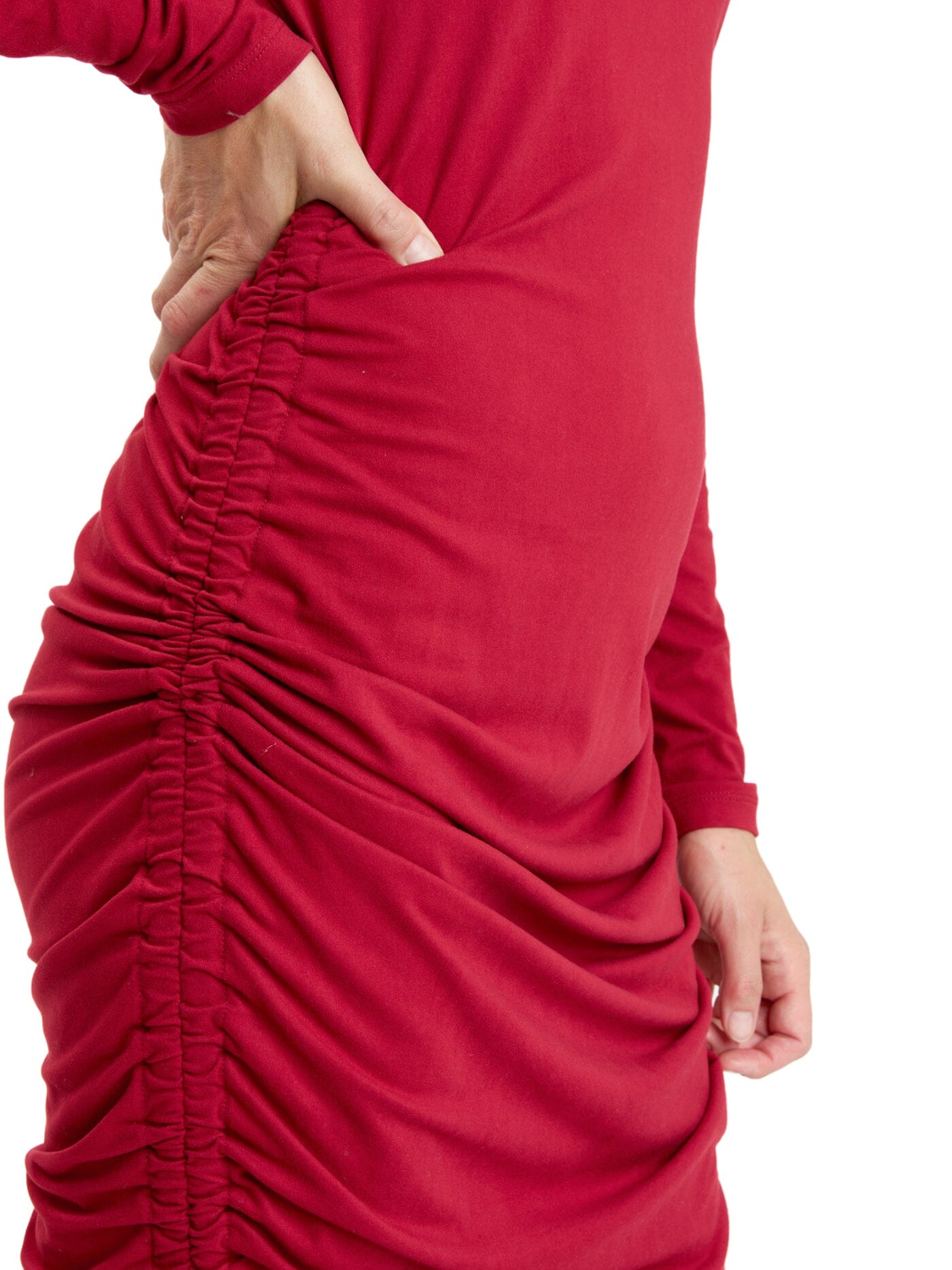 Thia Luxe Jersey Ruched Midi Dress