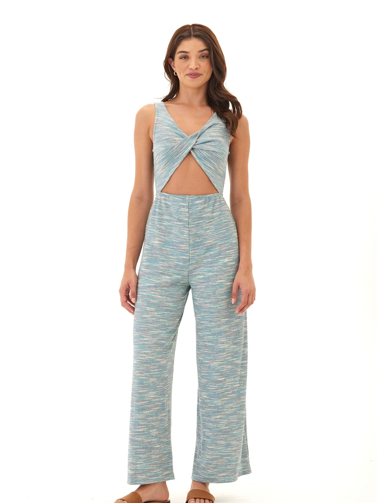 Ayesha Marble Rib Twist Jumpsuit