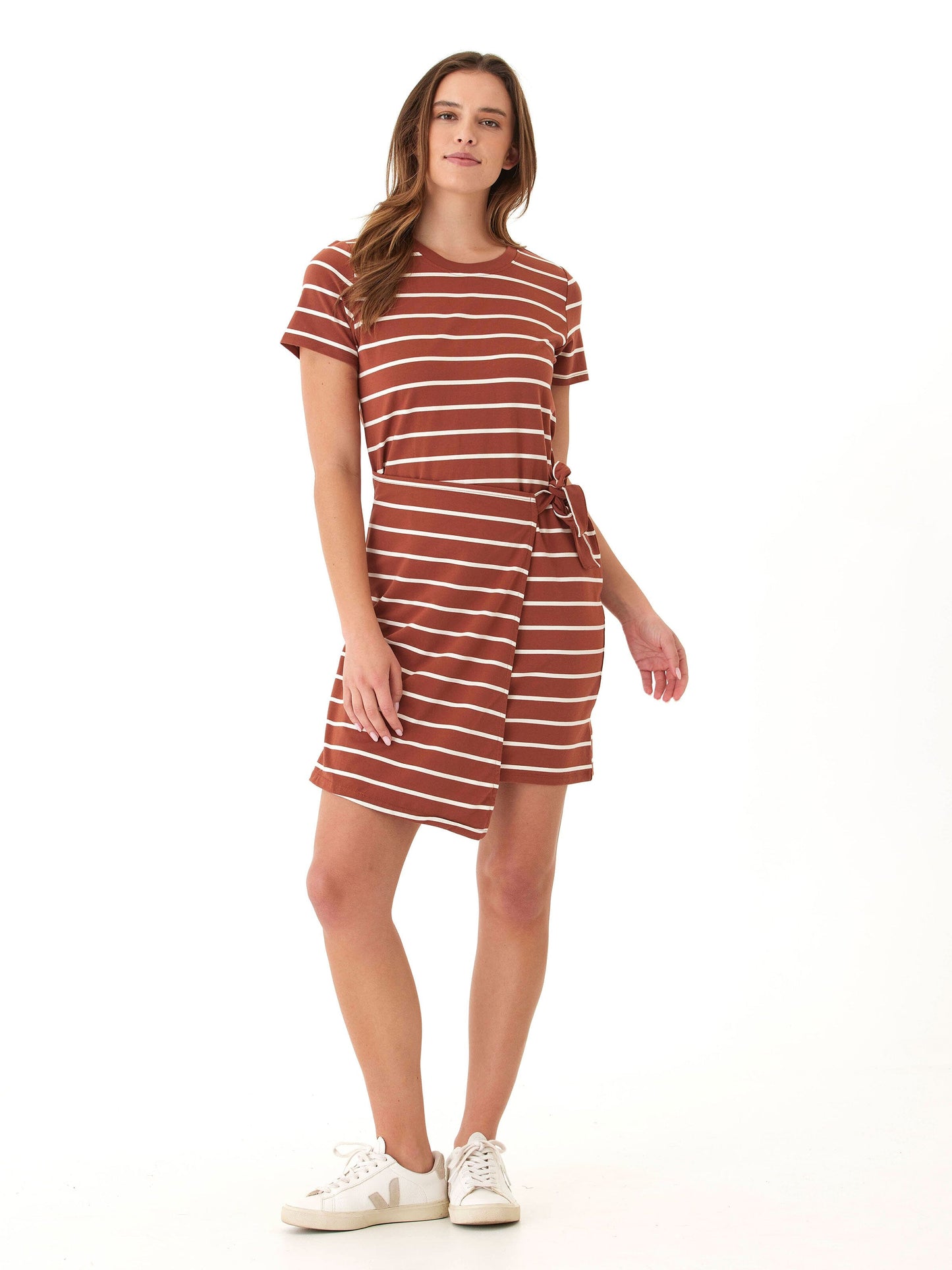 Valerie Caribbean Stripe Eco Jersey Knotted Dress