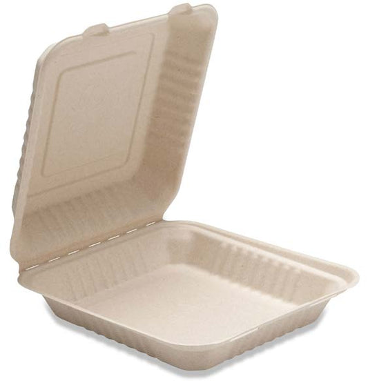 Vegware 8in Clamshell Natural Brown Molded Fiber (QTY:200)
