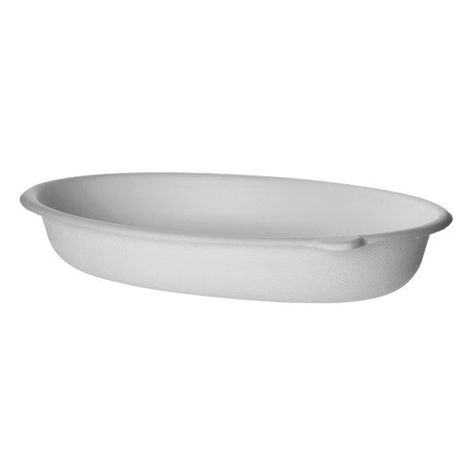 Vegware 32oz oval base, white molded fiber (QTY:300)