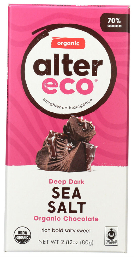 Alter Eco Deep Dark Sea Salt Organic Chocolate (12x2.82 OZ)