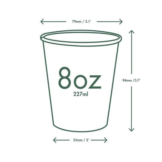 Vegware 8oz brown kraft hot cup, 79-Series (QTY:1000)