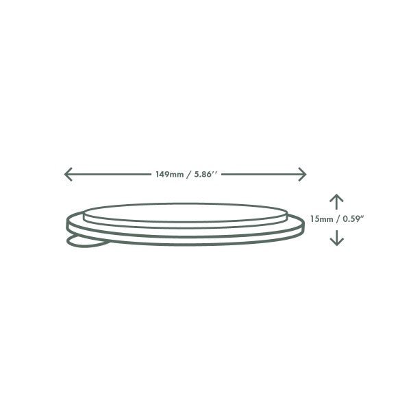 Vegware Round PLA lid, 150-Series (QTY:300)