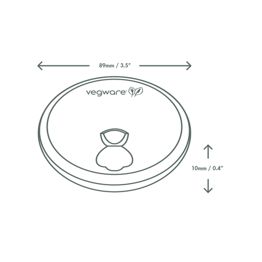 Vegware 89-Series PLA-lined paper lid with vents (QTY:1000)