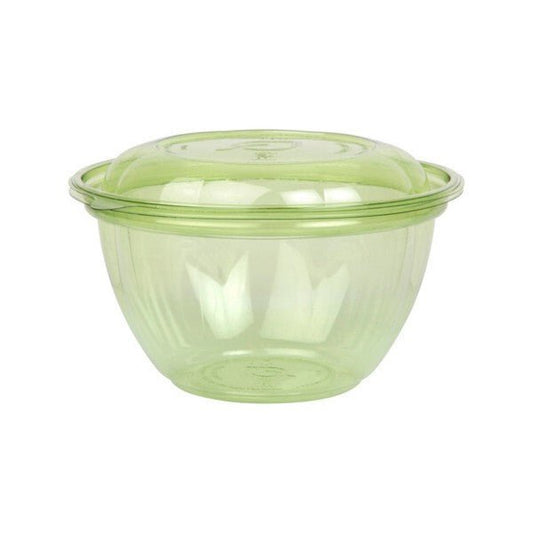 Vegware Veridian 18oz PLA Petal Salad Bowl w/ Lid green (QTY:150)