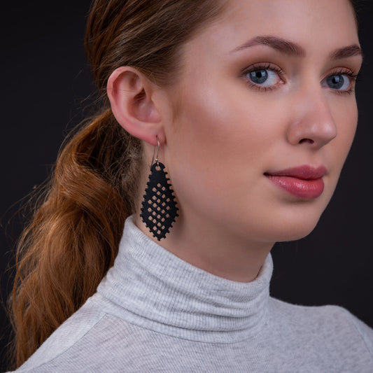 Diamond Recycled Rubber Earrings - Eco-Friendly Style