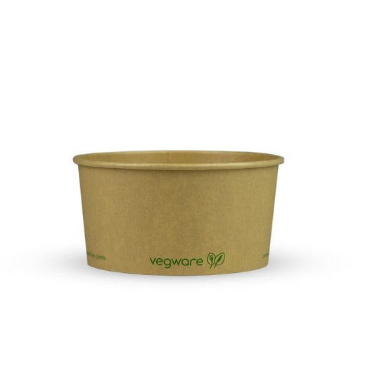 Vegware 34oz/1000ml round kraft food container, 150-Series (QTY:300)