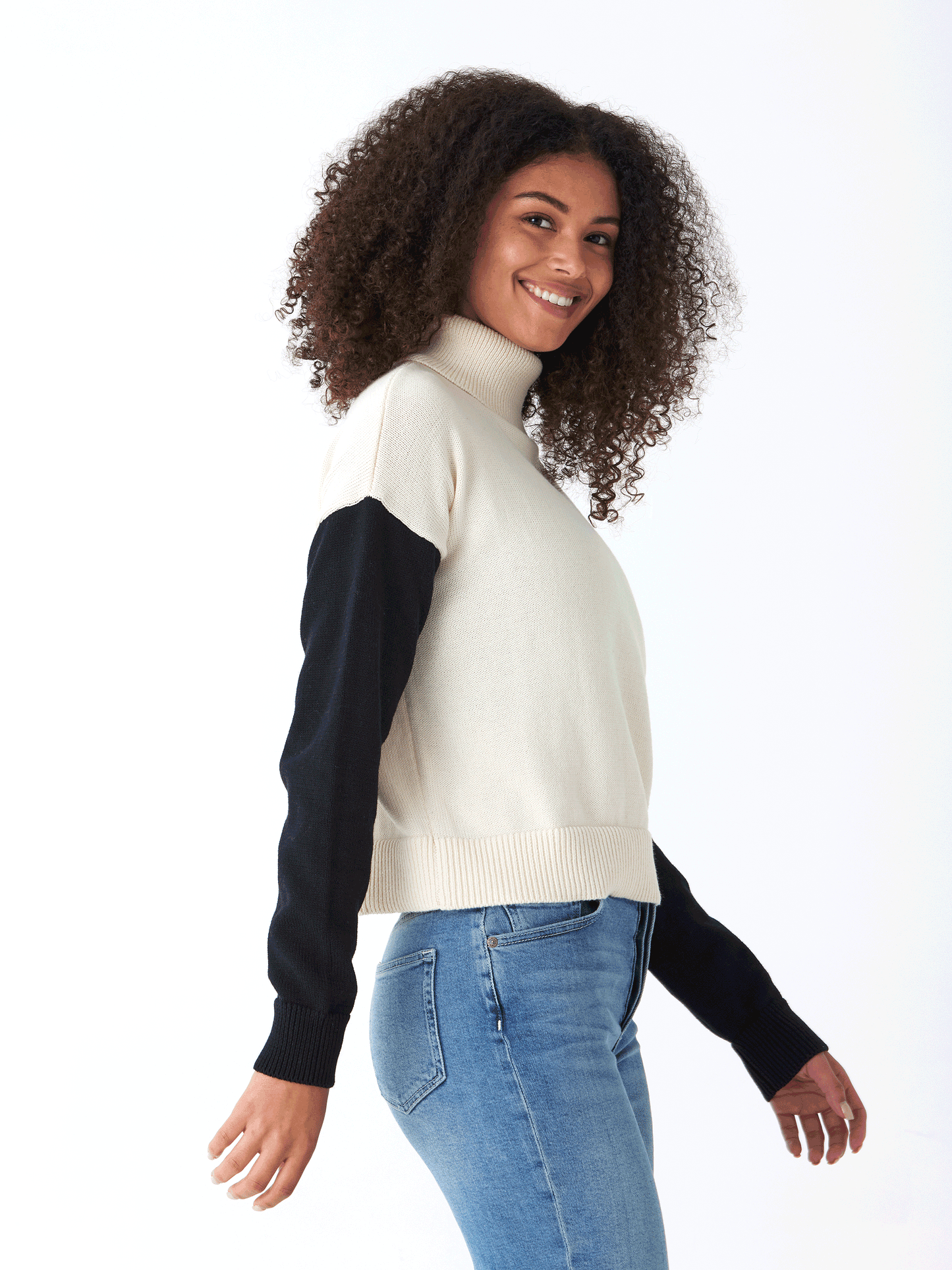 Avery Colorblock Turtleneck Sweater