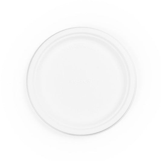 9in Circle Plates | White Molded Fiber Vegware (QTY: 500)
