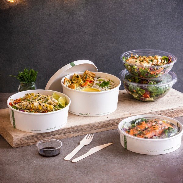 Vegware 48oz PLA-lined paper food bowl, 185-Series (QTY:300)