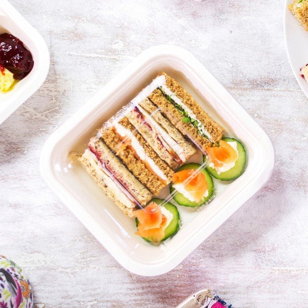 Vegware Gourmet Compostable Flat Lid, Fits V4 Bases (QTY:600)