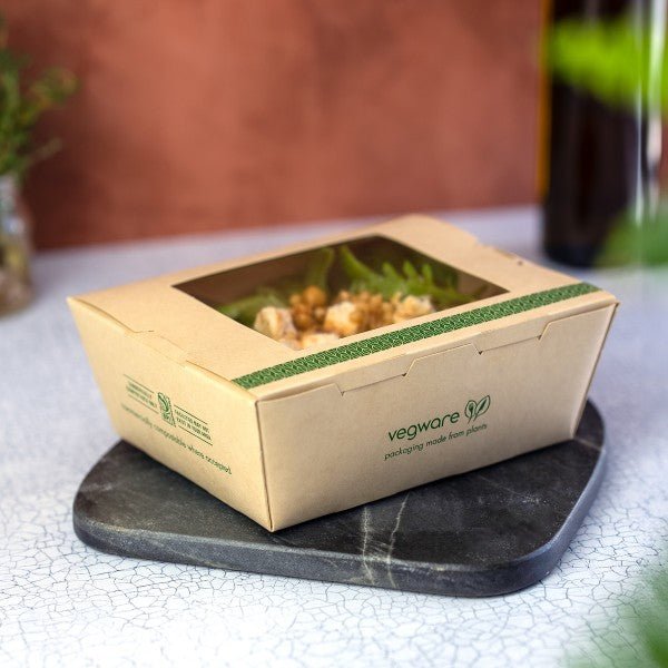 Vegware Compostable 45oz Windowed Food Box #8, FSC Mix Credit SA-COC-013255 (QTY:200)