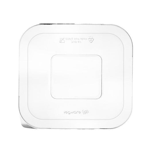 Vegware Gourmet Compostable Flat Lid, Fits V4 Bases (QTY:600)