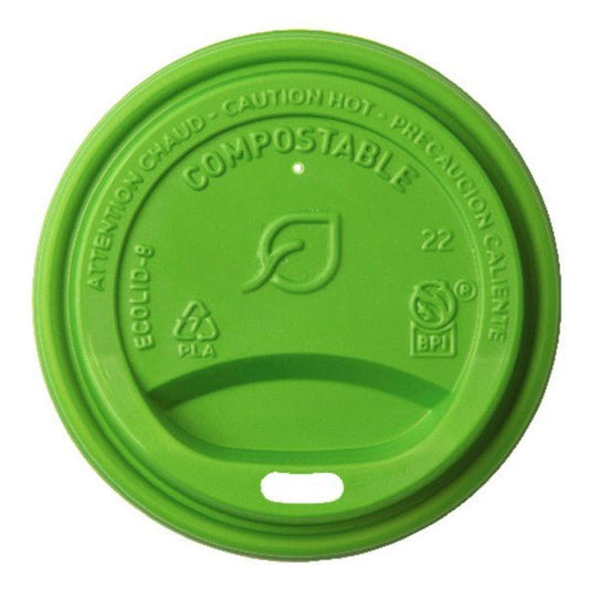 Vegware Veridian 79 series CPLA hot cup lid green (QTY:800)