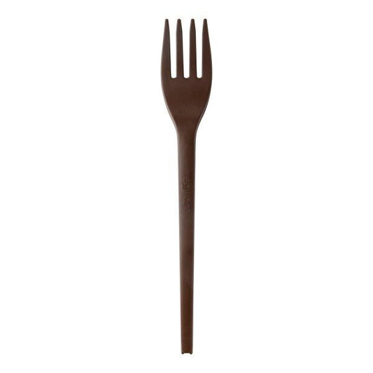Vegware Veridian 6in compostable CPLA fork brown (QTY:1000)