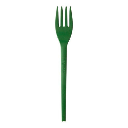 Vegware Veridian 6in compostable CPLA fork green (QTY:1000)