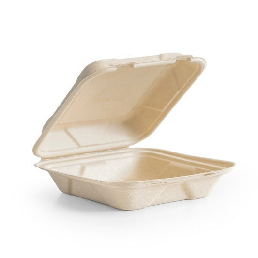 Vegware Nourish 8in Clamshell, Natural Molded Fiber (QTY:200)