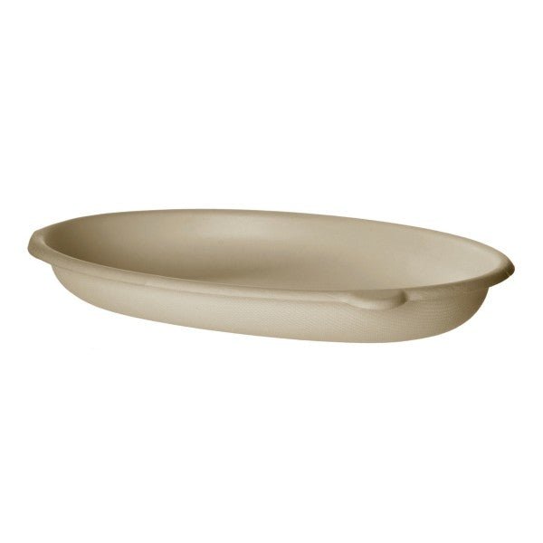 Vegware Nourish Gourmet 24oz Oval Bowl, Natural Molded Fiber (QTY:300)