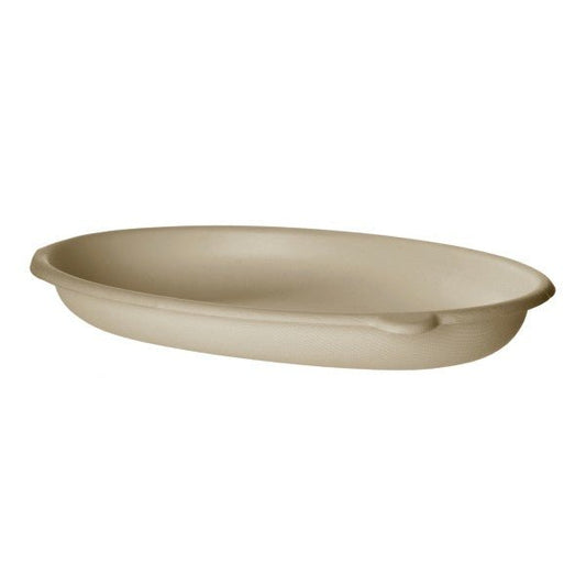 Vegware Nourish Gourmet 24oz Oval Bowl, Natural Molded Fiber (QTY:300)