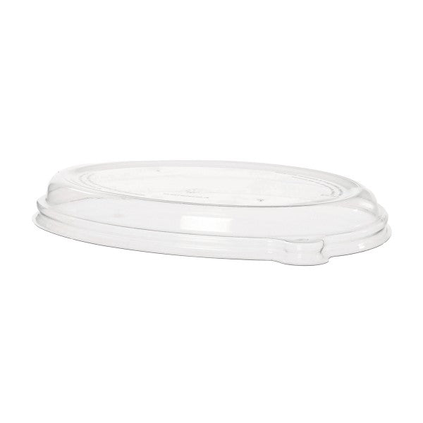 Vegware Gourmet Compostable Low-Profile Oval Lid, Fits SCV Oval Bowls (QTY:300)